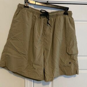 Men's Olive Green Cargo Swim Shorts